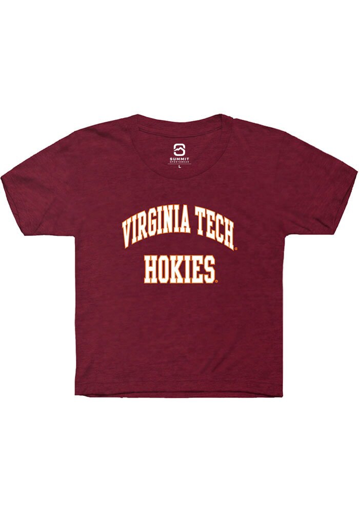 Virginia Tech Hokies Youth Maroon Arch Stack Short Sleeve T-Shirt