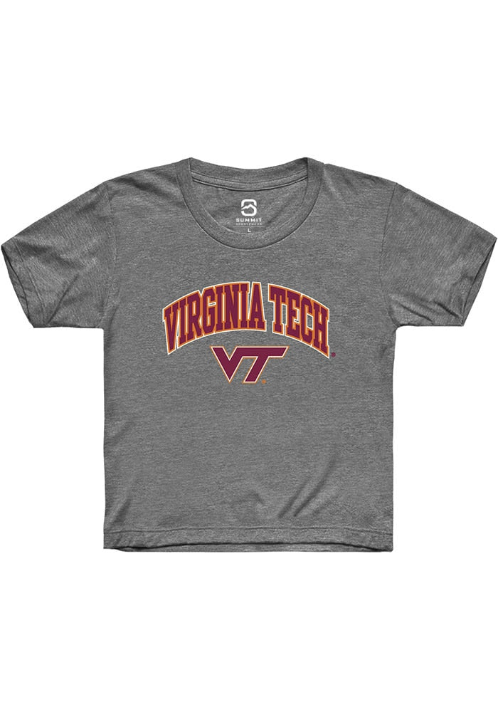 Virginia Tech Hokies Youth Grey Arch Logo Short Sleeve T-Shirt