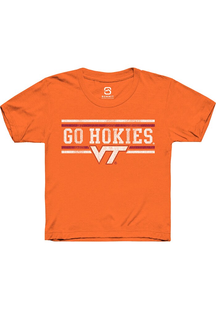 Virginia Tech Hokies Youth Orange Chant Bars Short Sleeve T-Shirt