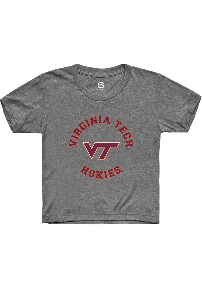 Virginia Tech Hokies Youth Grey Circle Short Sleeve T-Shirt