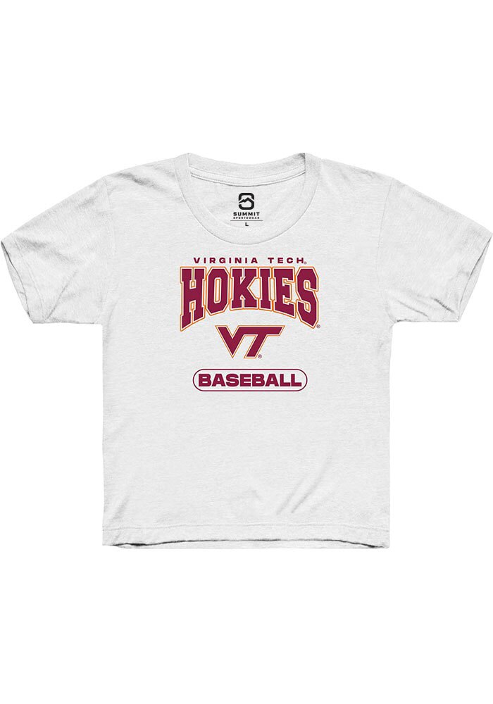 Virginia Tech Hokies Youth White Baseball Short Sleeve T-Shirt