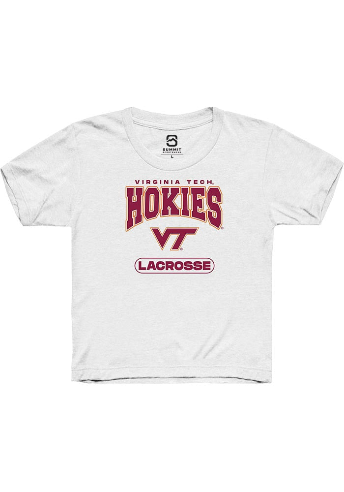 Virginia Tech Hokies Youth White Lacrosse Short Sleeve T-Shirt