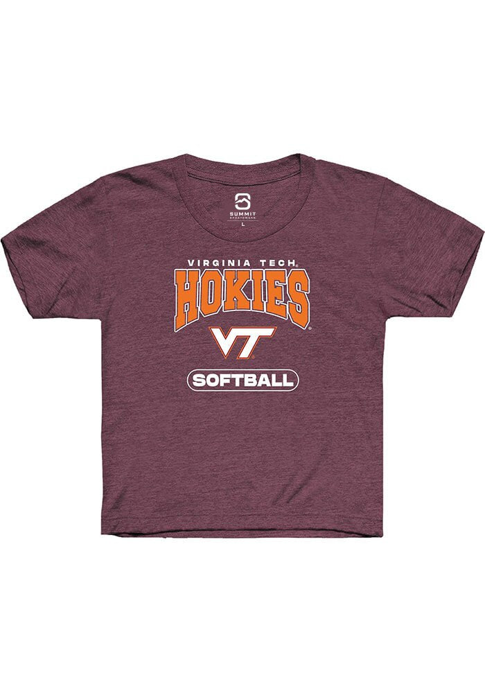 Virginia Tech Hokies Youth Maroon Softball Short Sleeve T-Shirt