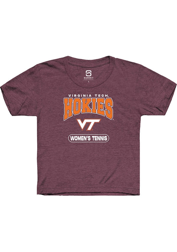 Virginia Tech Hokies Youth Maroon Women's Tennis Short Sleeve T-Shirt