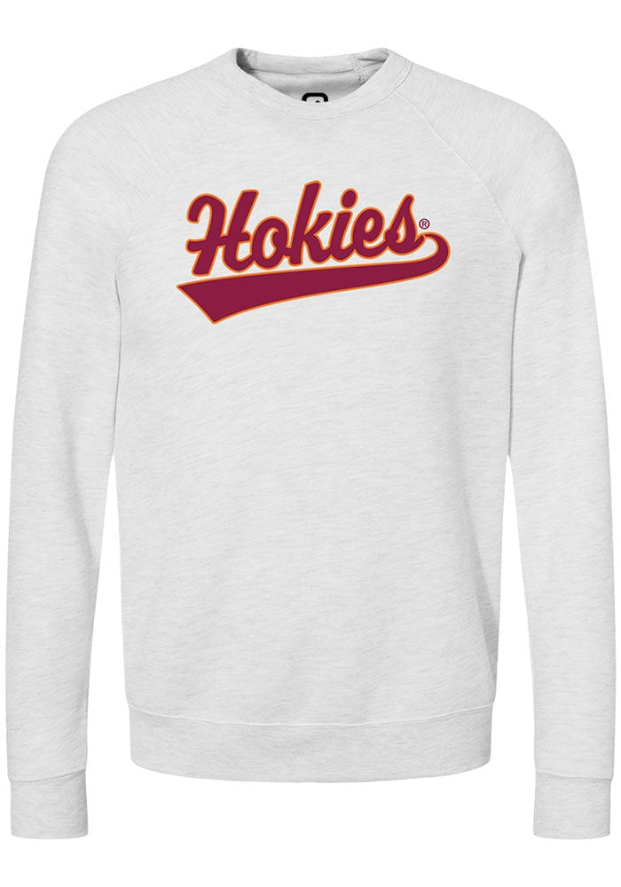 Virginia Tech Hokies Mens Ash Tail Long Sleeve Crew Sweatshirt