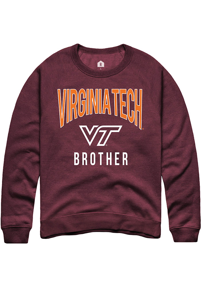 Virginia Tech Hokies Mens Maroon Brother Swirl Long Sleeve Crew Sweatshirt