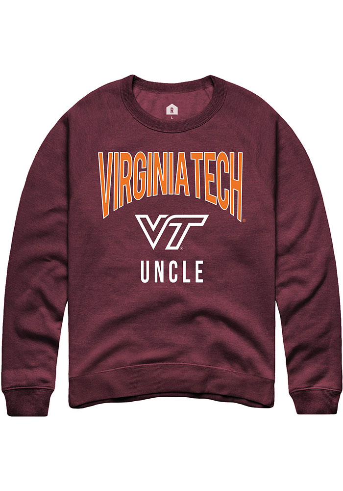 Virginia Tech Hokies Mens Maroon Uncle Swirl Long Sleeve Crew Sweatshirt