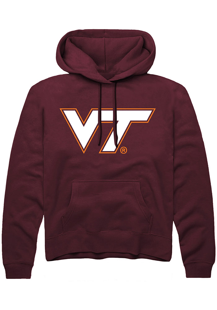 Virginia Tech Hokies Mens Maroon Alt Logo Long Sleeve Hoodie