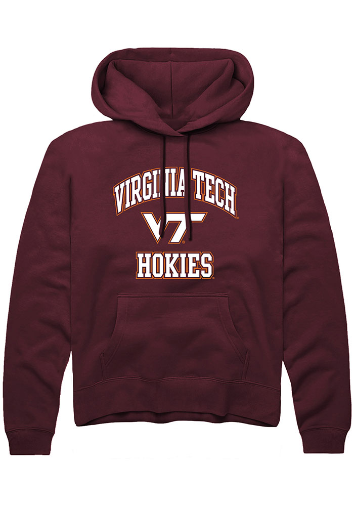 Virginia Tech Hokies Mens Maroon No 1 Primary Long Sleeve Hoodie