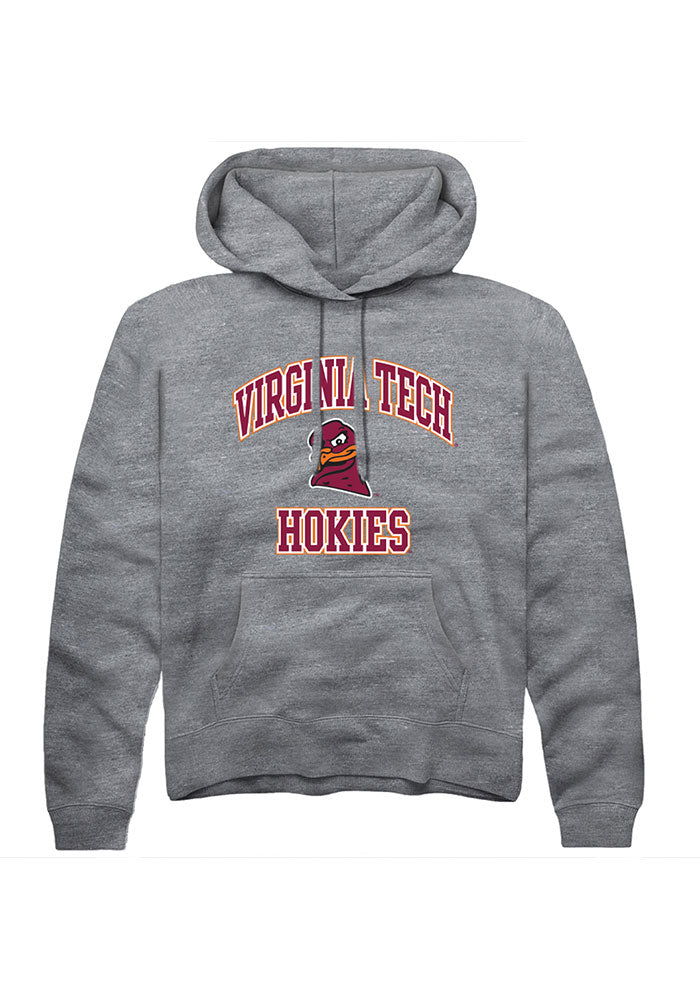 Virginia Tech Hokies Mens Grey No 1 Neutral Long Sleeve Hoodie