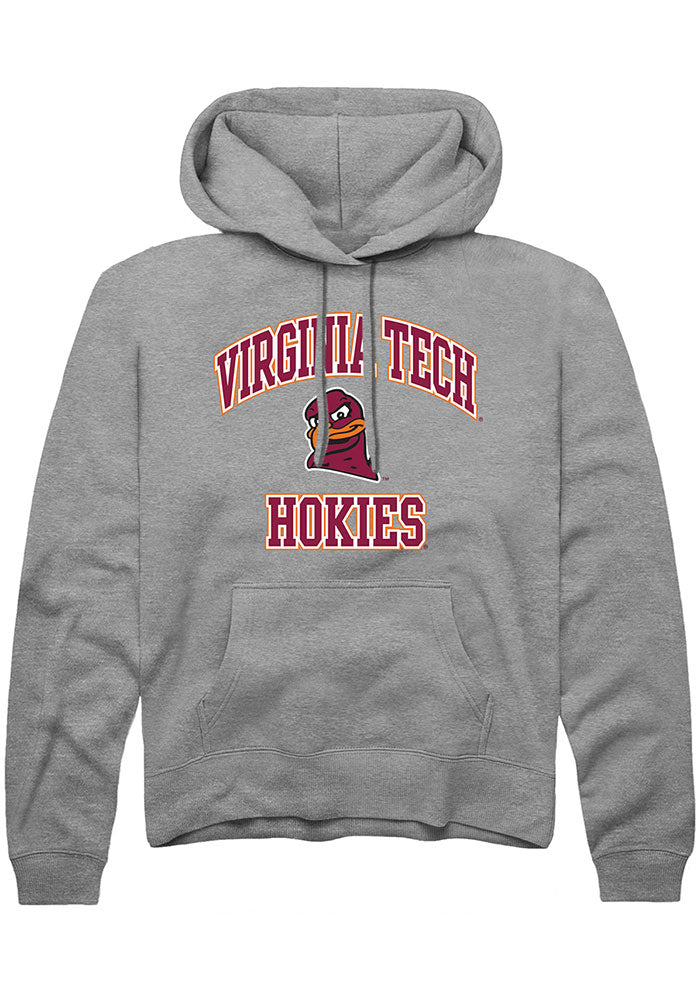 Virginia Tech Hokies Mens Grey No 1 Neutral Long Sleeve Hoodie