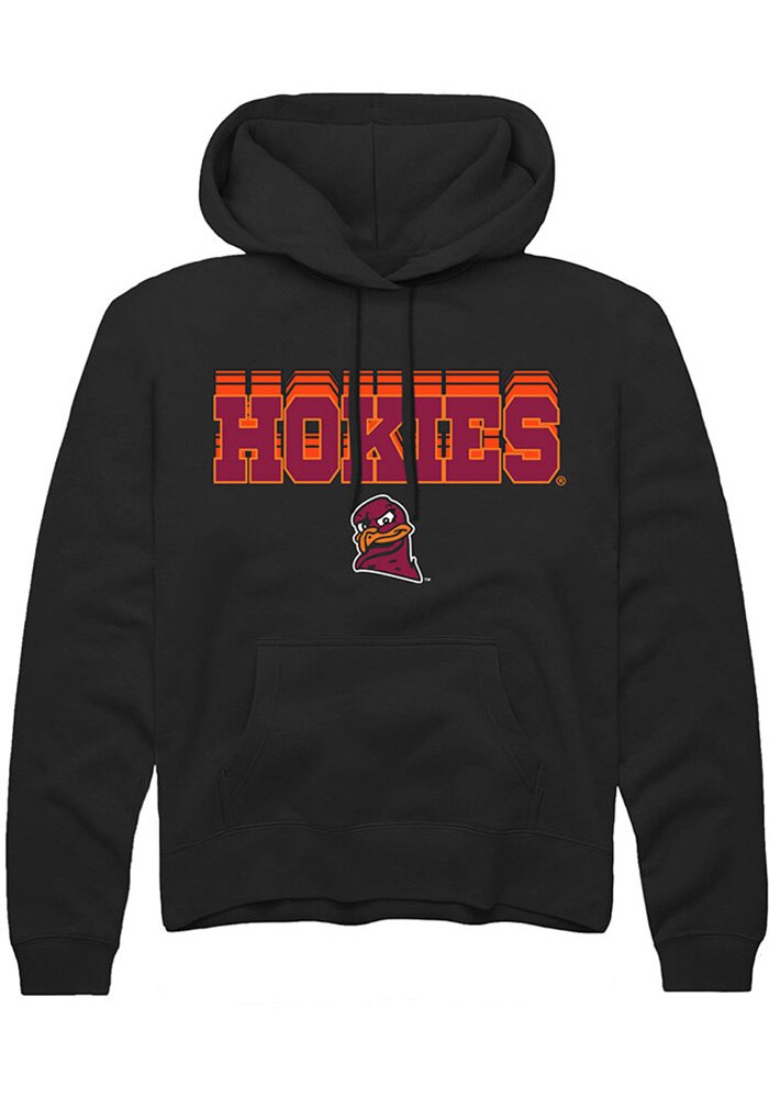 Virginia Tech Hokies Mens Black Repeat Long Sleeve Hoodie