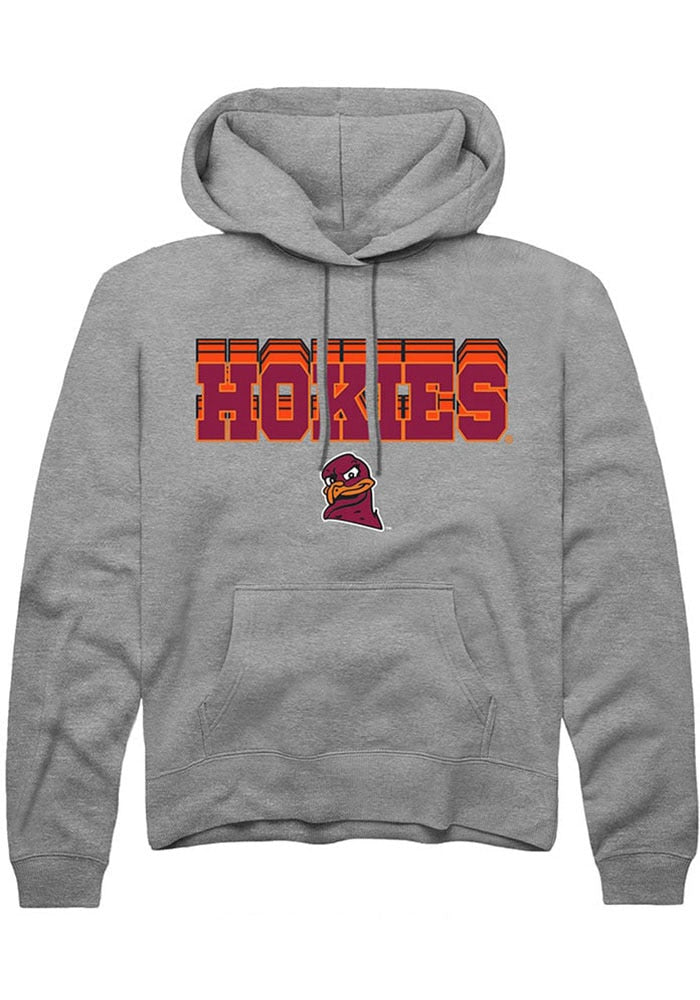 Virginia Tech Hokies Mens Grey Repeat Long Sleeve Hoodie