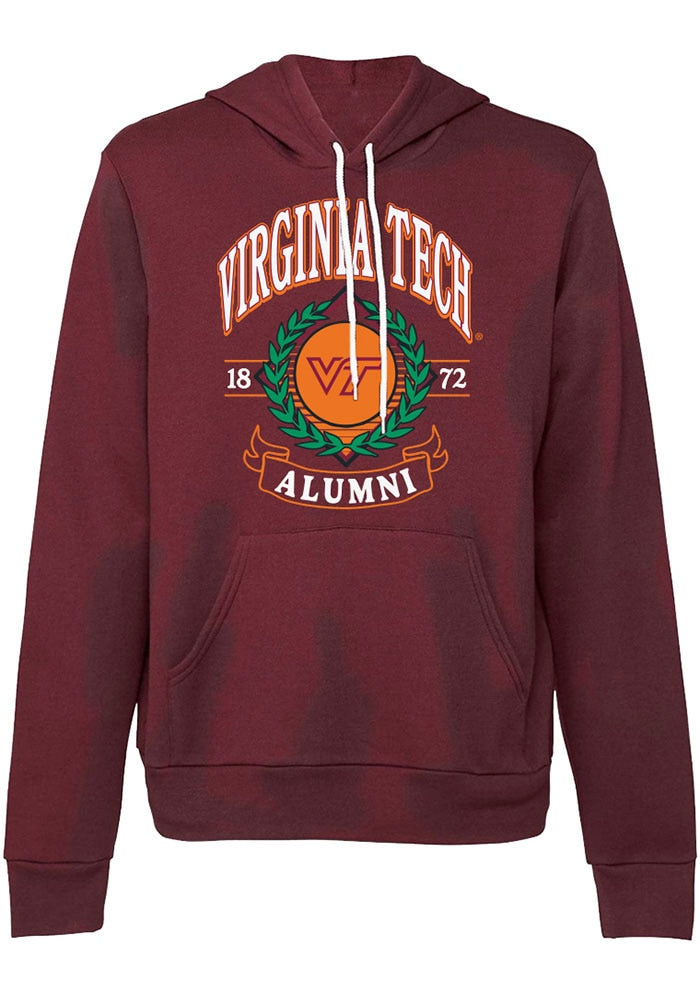 Virginia Tech Hokies Mens Maroon Alumni Wreath Long Sleeve Hoodie