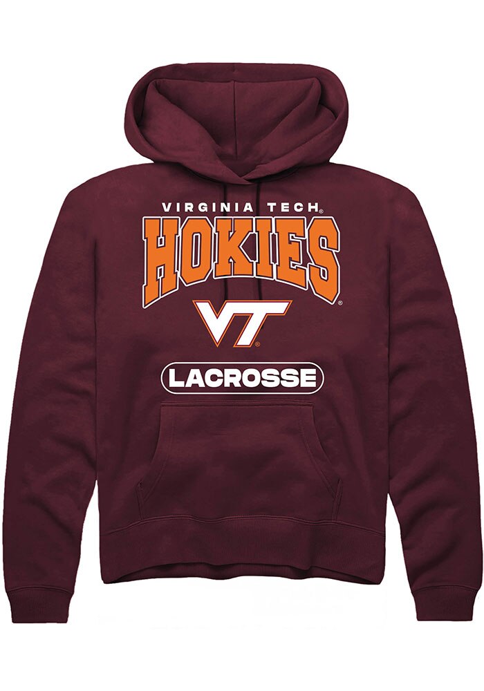 Virginia Tech Hokies Mens Maroon Lacrosse Long Sleeve Hoodie