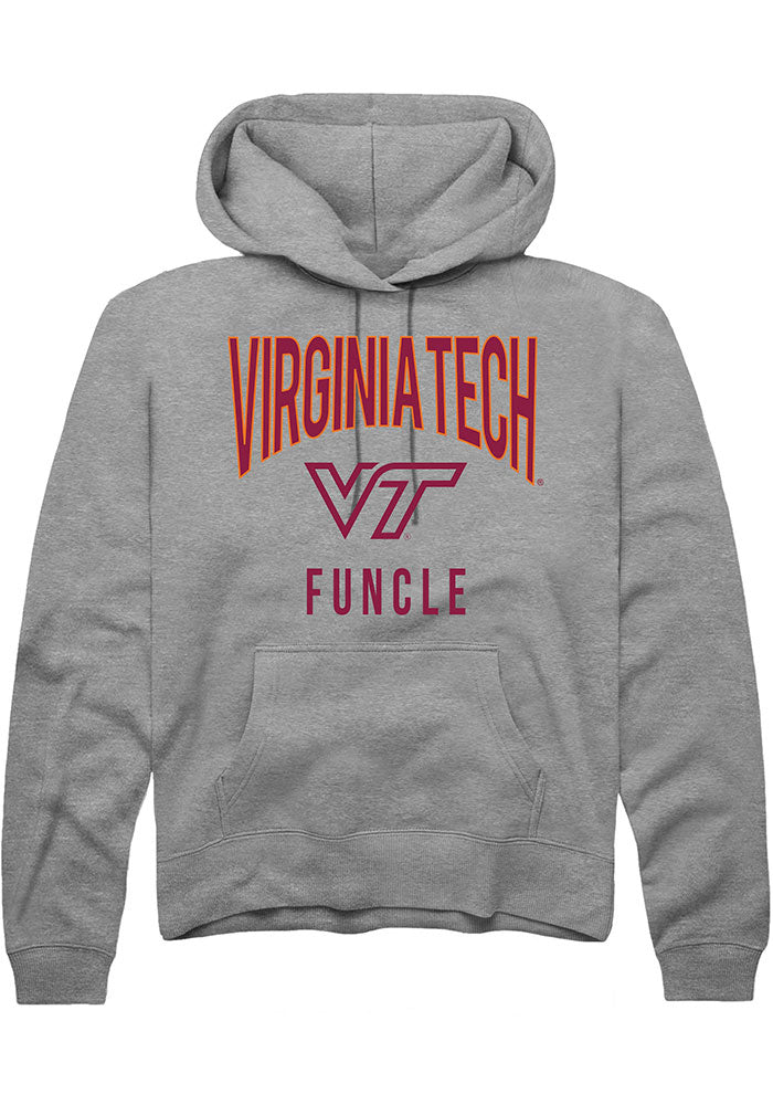 Virginia Tech Hokies Mens Grey Funcle Swirl Long Sleeve Hoodie