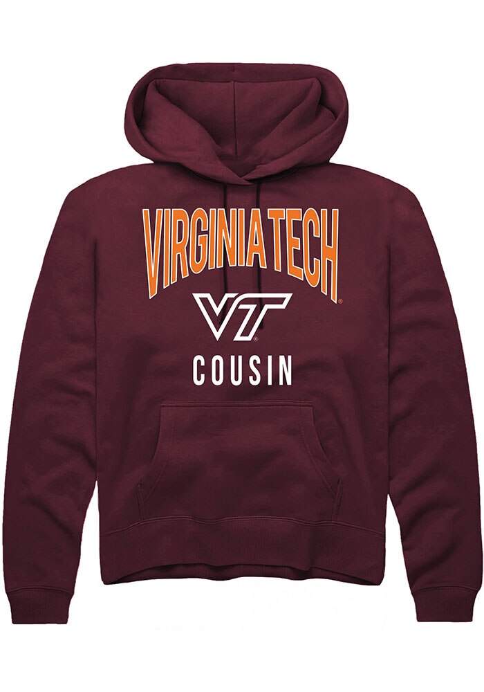 Virginia Tech Hokies Mens Maroon Cousin Swirl Long Sleeve Hoodie