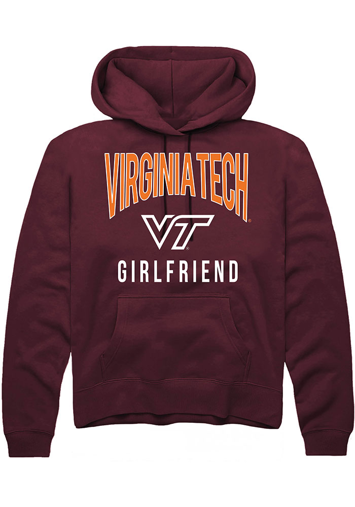 Virginia Tech Hokies Mens Maroon Girlfriend Swirl Long Sleeve Hoodie