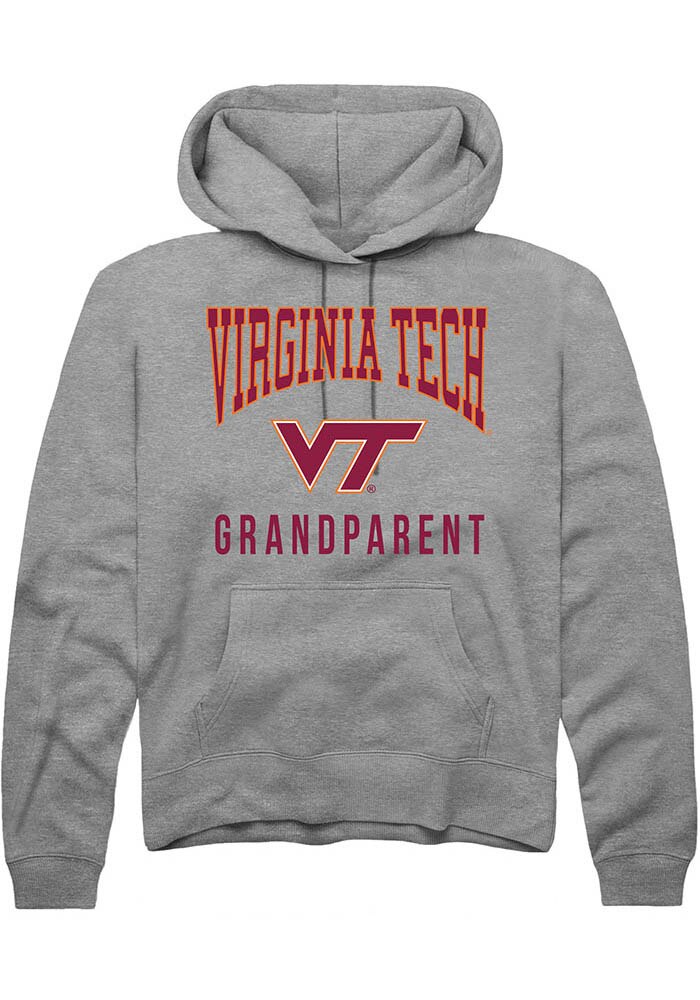 Virginia Tech Hokies Mens Grey Grandparent Long Sleeve Hoodie