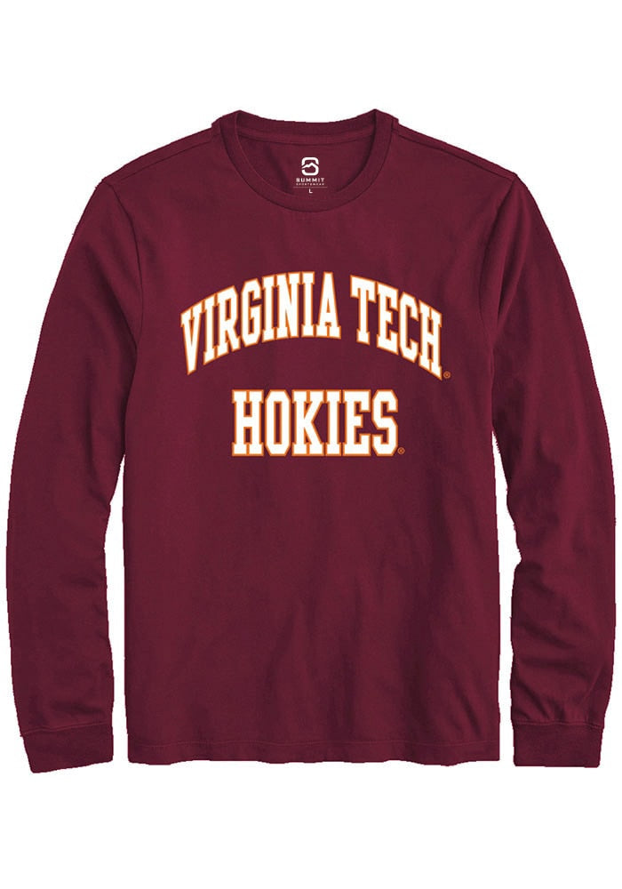 Virginia Tech Hokies Maroon Arch Stack Long Sleeve T-Shirt