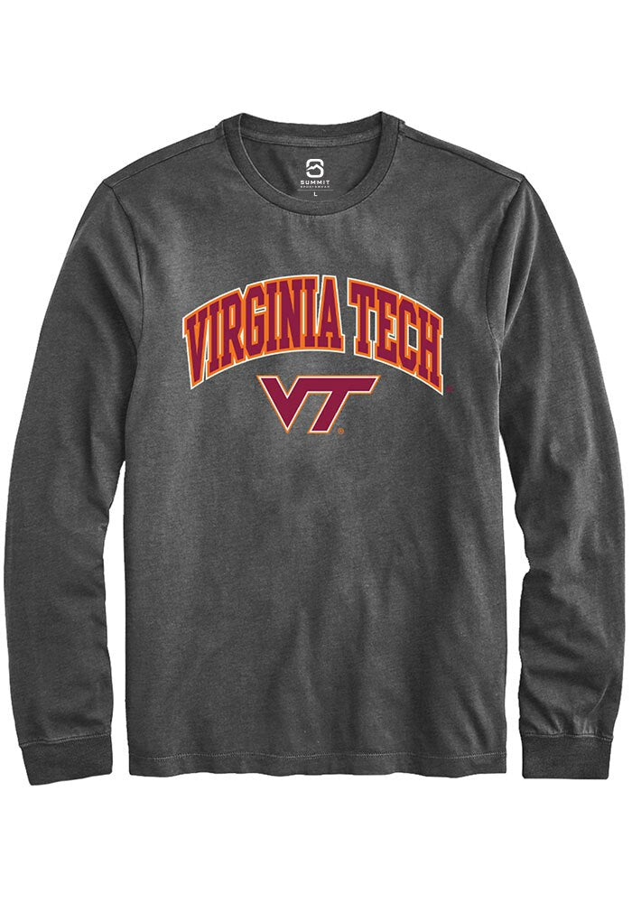 Virginia Tech Hokies Charcoal Arch Logo Long Sleeve T-Shirt