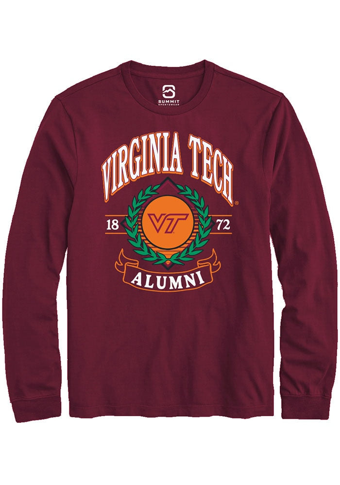 Virginia Tech Hokies Maroon Alumni Wreath Long Sleeve T-Shirt