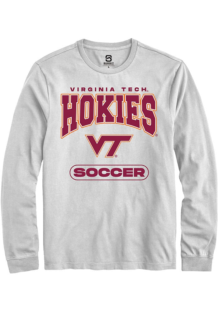 Virginia Tech Hokies White Soccer Long Sleeve T-Shirt