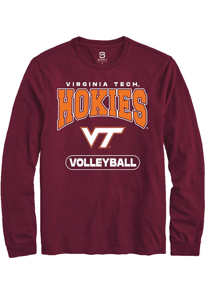 Virginia Tech Hokies Maroon Volleyball Long Sleeve T-Shirt