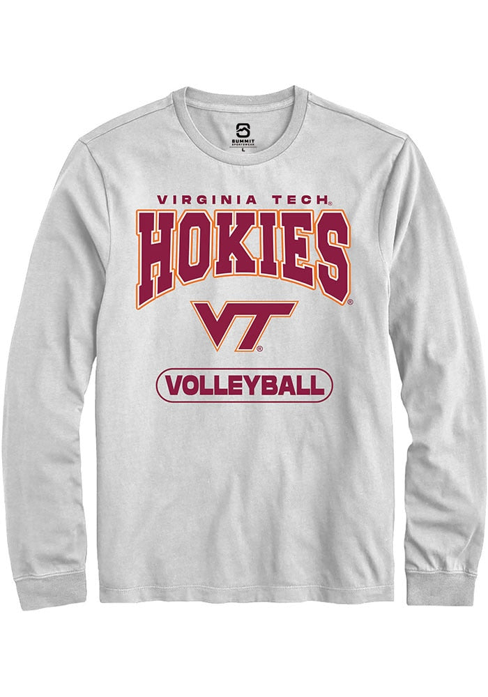 Virginia Tech Hokies White Volleyball Long Sleeve T-Shirt