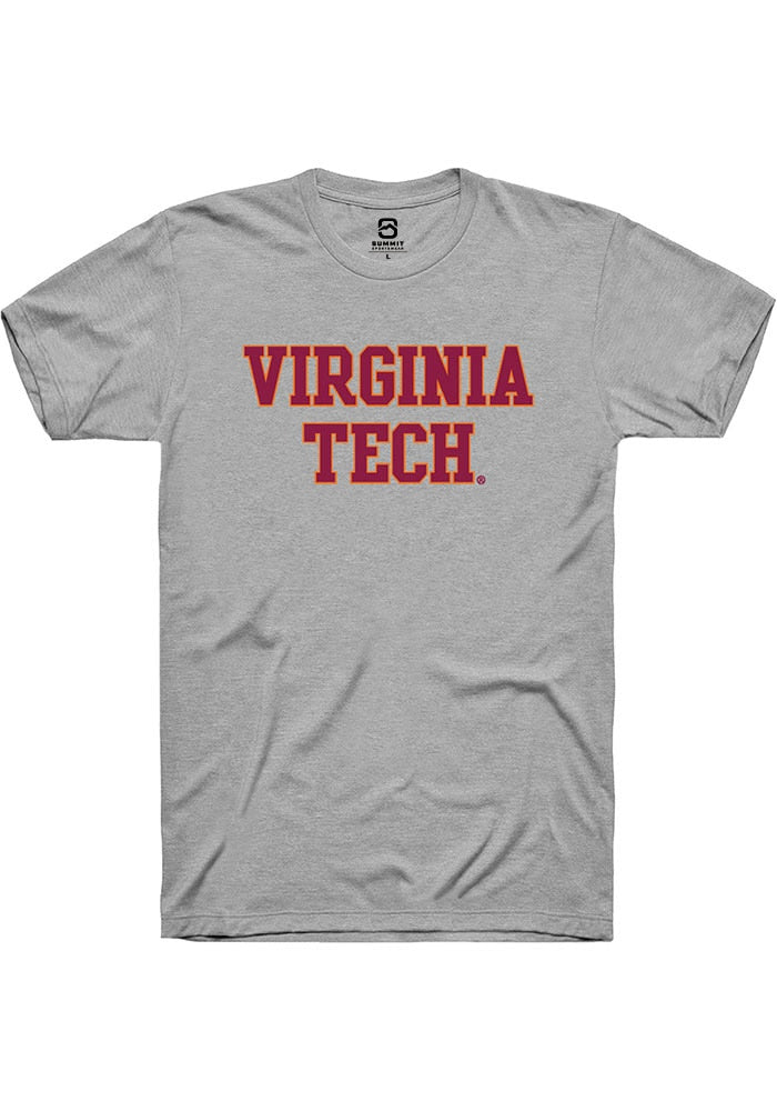Virginia Tech Hokies Grey Straight Block Short Sleeve T-Shirt