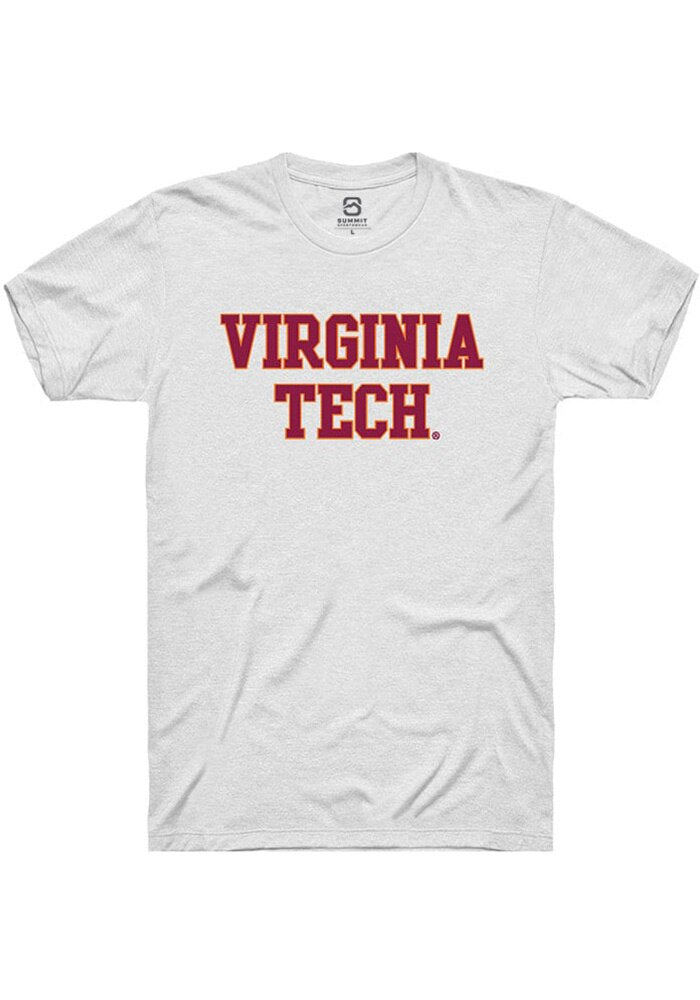 Virginia Tech Hokies White Straight Block Short Sleeve T-Shirt