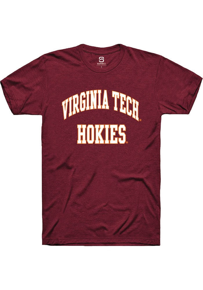 Virginia Tech Hokies Maroon Arch Stack Short Sleeve T-Shirt