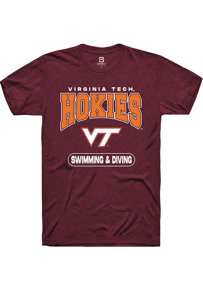 Virginia Tech Hokies Maroon Swimming & Diving Short Sleeve T-Shirt