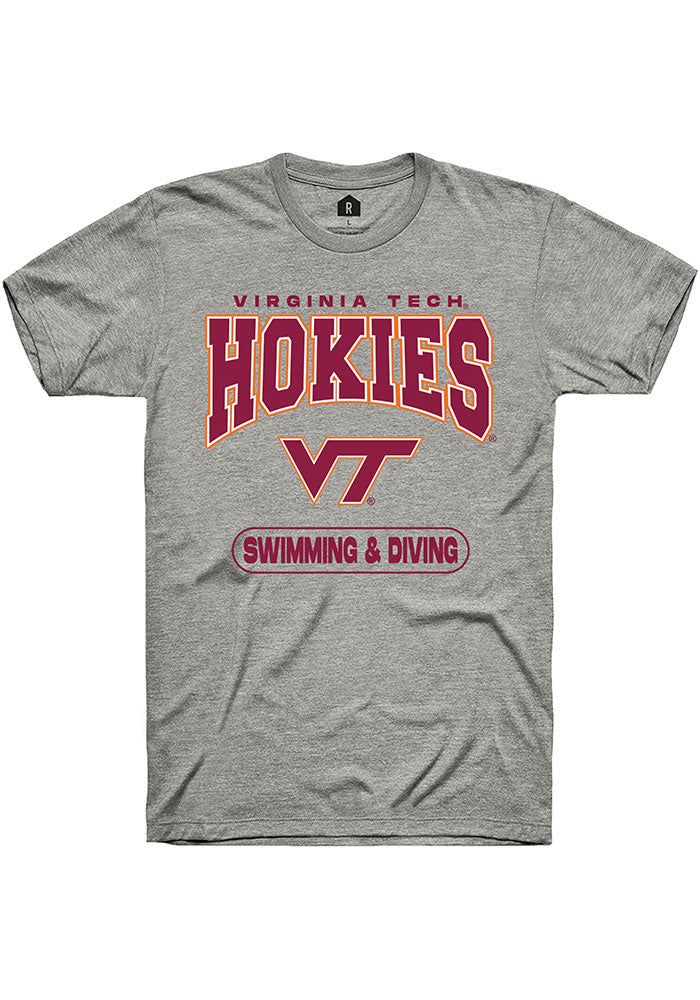Virginia Tech Hokies Grey Swimming & Diving Short Sleeve T-Shirt