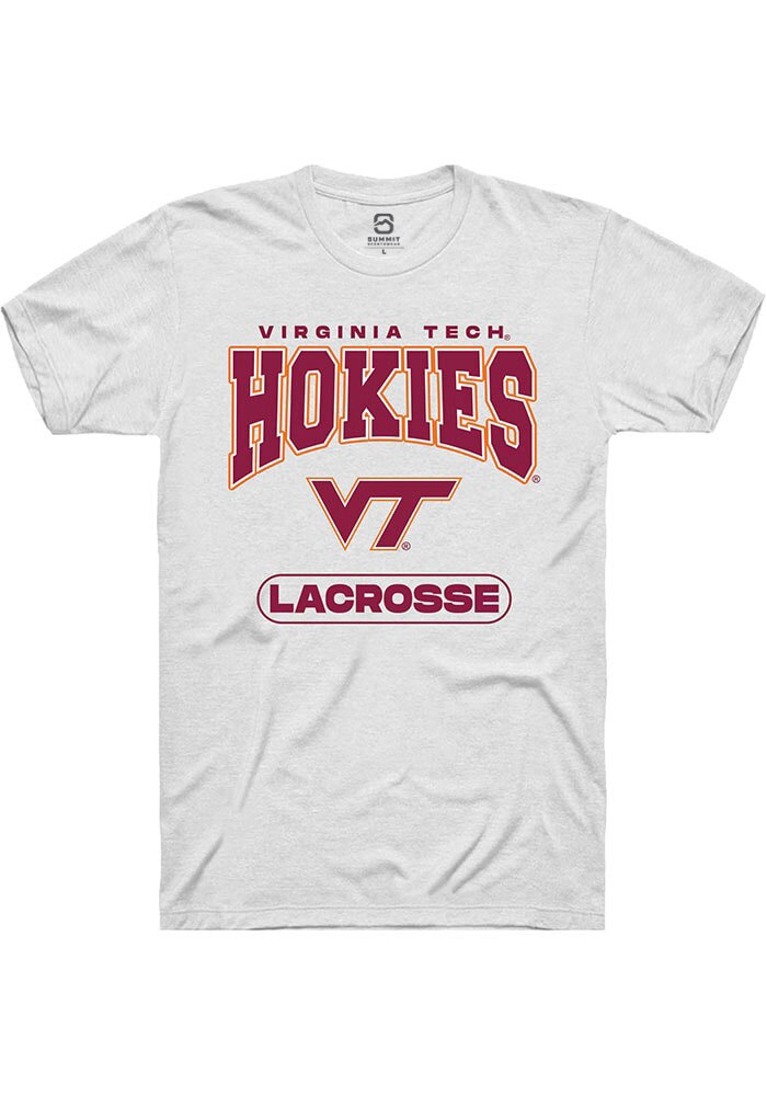 Virginia Tech Hokies White Lacrosse Short Sleeve T-Shirt