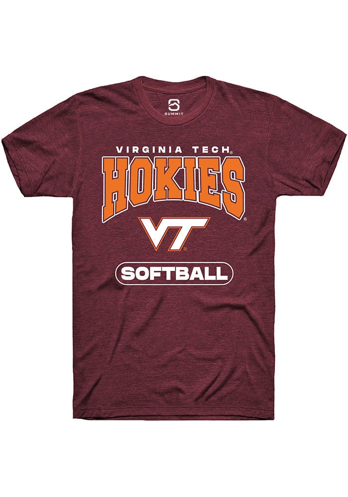 Virginia Tech Hokies Maroon Softball Short Sleeve T-Shirt