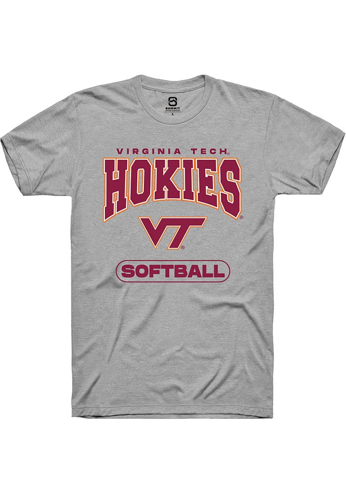 Virginia Tech Hokies Grey Softball Short Sleeve T-Shirt