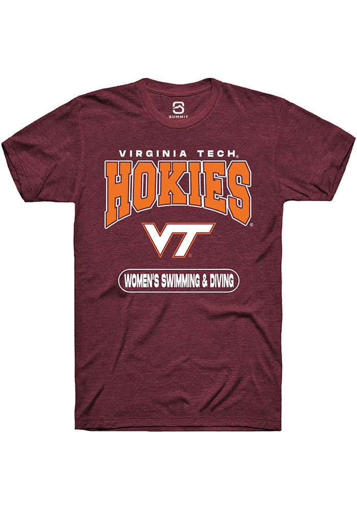 Virginia Tech Hokies Maroon Women's Swimming & Diving Short Sleeve T-Shirt