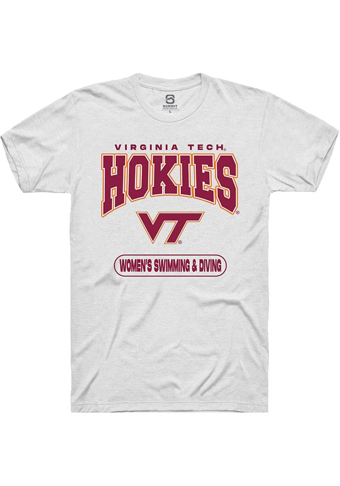 Virginia Tech Hokies White Women's Swimming & Diving Short Sleeve T-Shirt