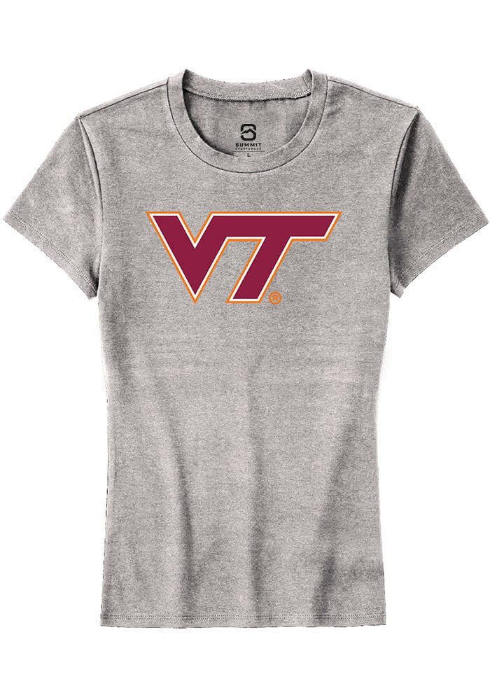 Virginia Tech Hokies Womens Grey Primary Short Sleeve T-Shirt