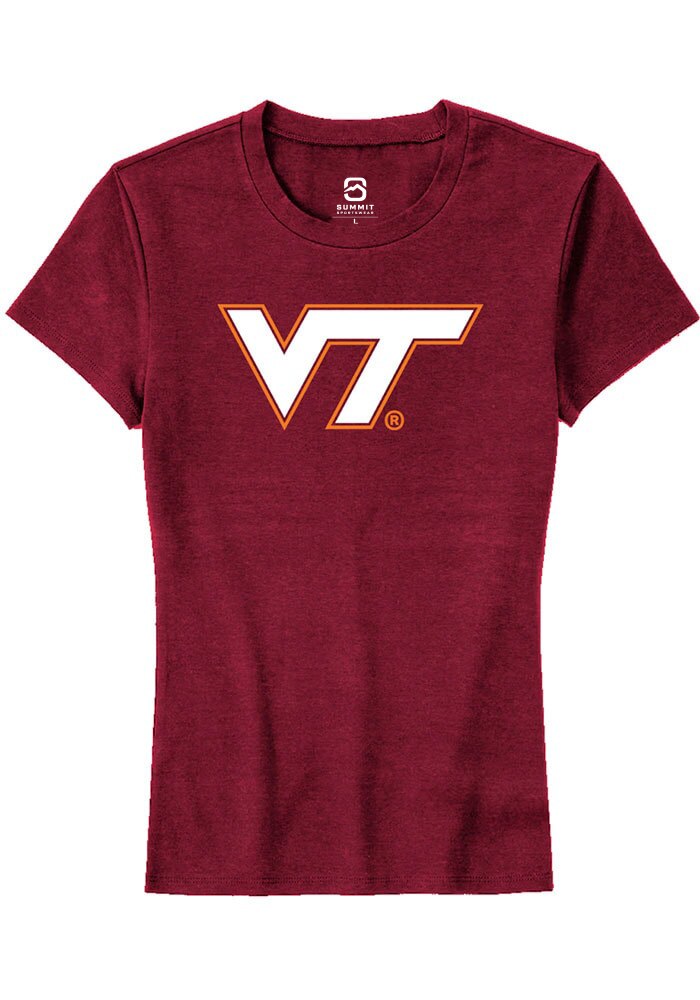 Virginia Tech Hokies Womens Maroon Alt Logo Short Sleeve T-Shirt