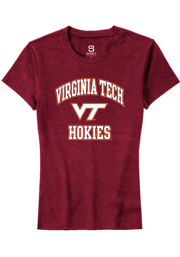 Virginia Tech Hokies Womens Maroon No 1 Primary Short Sleeve T-Shirt