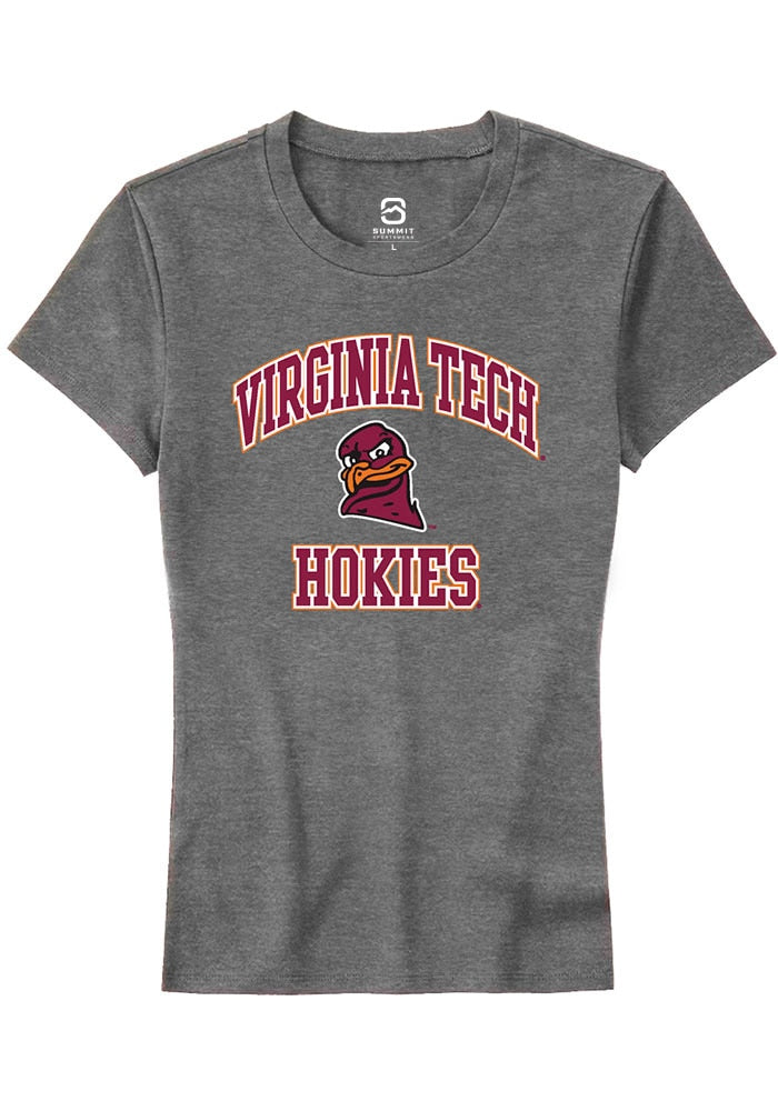 Virginia Tech Hokies Womens Grey No 1 Neutral Short Sleeve T-Shirt