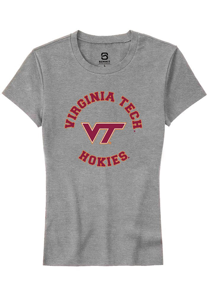 Virginia Tech Hokies Womens Grey Circle Short Sleeve T-Shirt