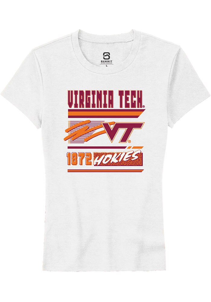 Virginia Tech Hokies Womens White Retro Short Sleeve T-Shirt