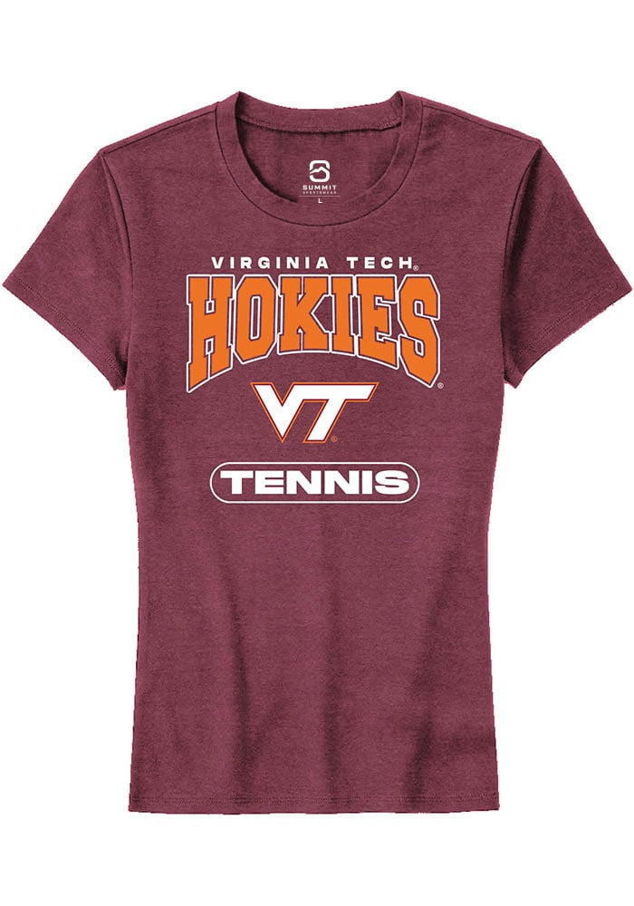 Virginia Tech Hokies Womens Maroon Tennis Short Sleeve T-Shirt