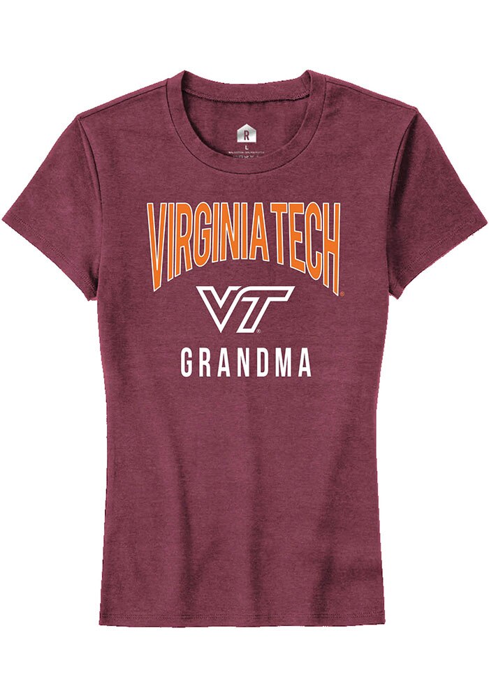Virginia Tech Hokies Womens Maroon Grandma Swirl Short Sleeve T-Shirt