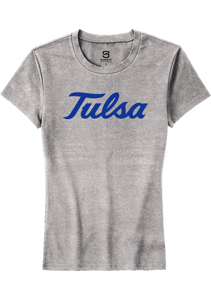Tulsa Golden Hurricane Womens Grey Alt Logo Short Sleeve T-Shirt