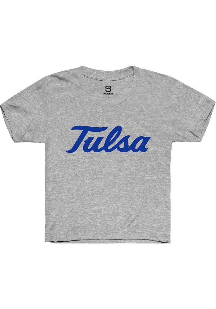 Tulsa Golden Hurricane Youth Grey Alt Logo Short Sleeve T-Shirt