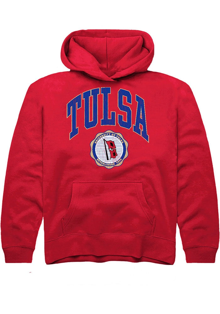 Tulsa Golden Hurricane Youth Red Arch Seal Hoodie